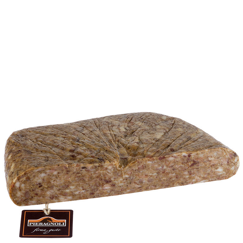 ciccioli alla bolognese Carne suina, sale, pepe, aromi, conservante E250, esaltatore di sapidità E621. Ottenuti dalla lavorazione del grasso del maiale nella preparazione dello strutto, pressati per poter essere facilmente affettati.