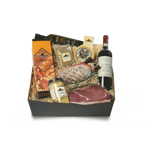 Confezione Regalo Casolare Pieragnoli con prosciutto, pecorino, zampone, lenticchie e Chianti