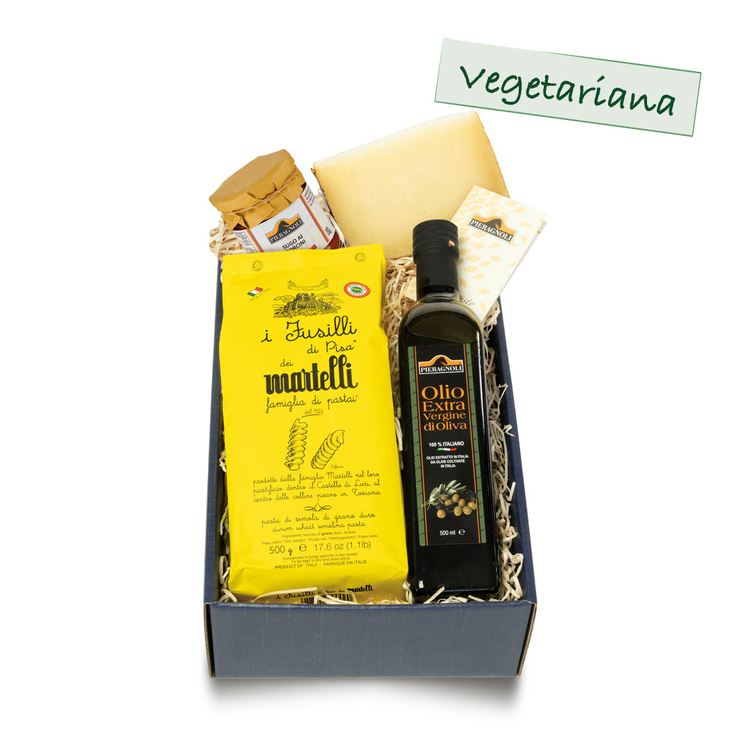 Confezione Regalo Campagna Pieragnoli con pecorino, olio nuovo, pasta Martelli e sugo ai porcini